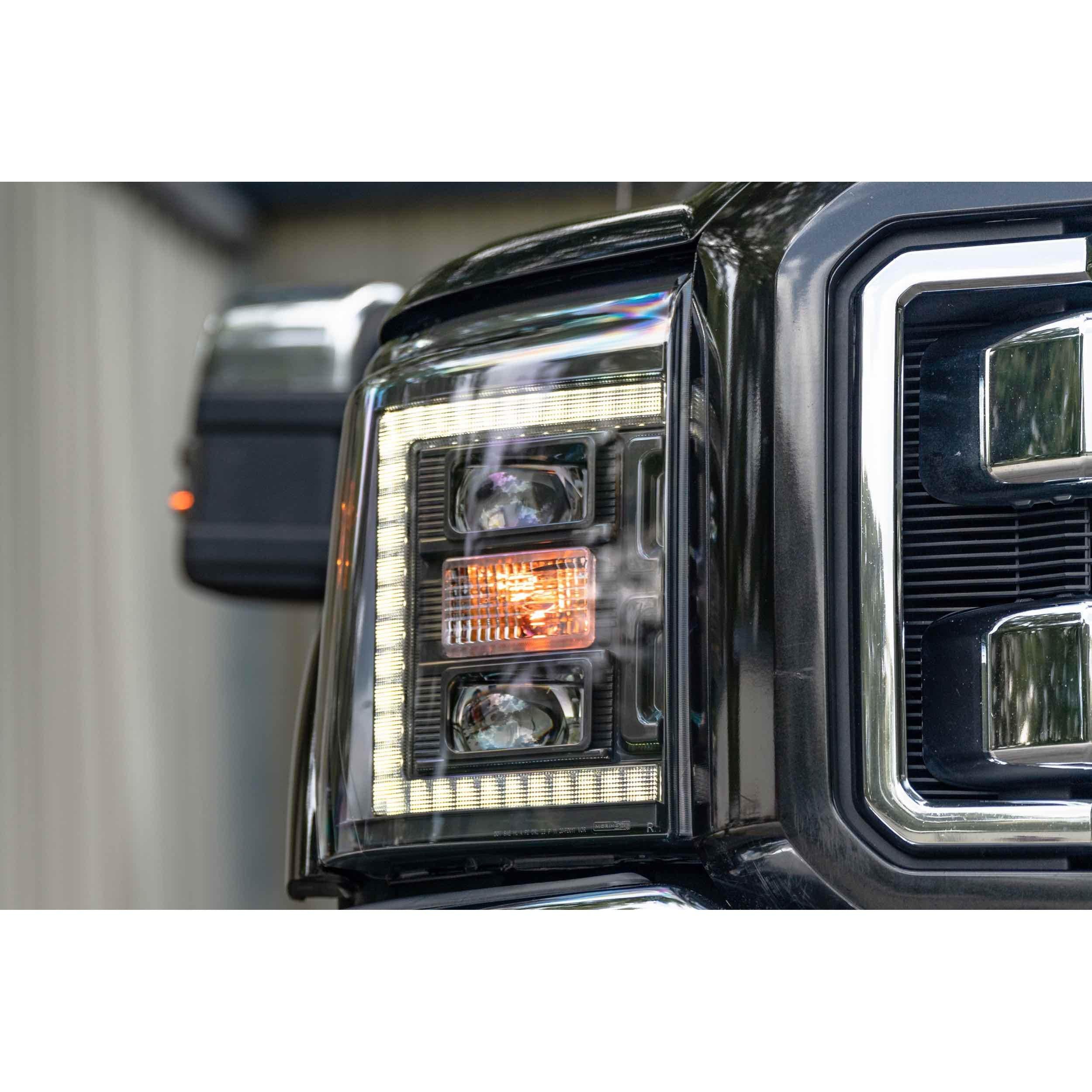 2011 - 2016 Ford Superduty 6.7L Powerstroke XB Hybrid LED Smoked Headlights (LF553) - Budget - Friendly Upgrade