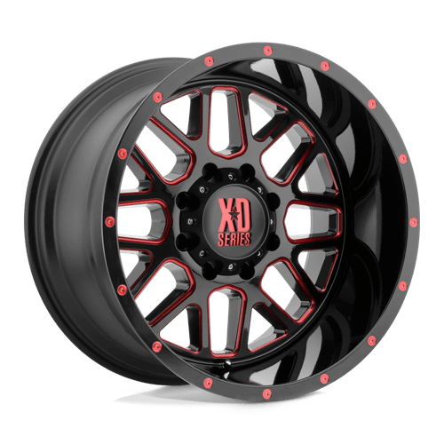 Discontinued XD XD820 GRENADE Wheels - Satin Black Milled with Red Clear Coat