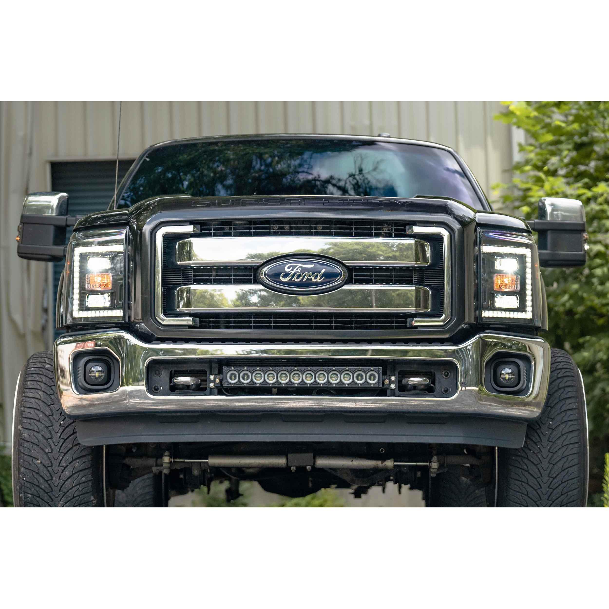 2011 - 2016 Ford Superduty 6.7L Powerstroke XB Hybrid LED Smoked Headlights (LF553) - Budget - Friendly Upgrade